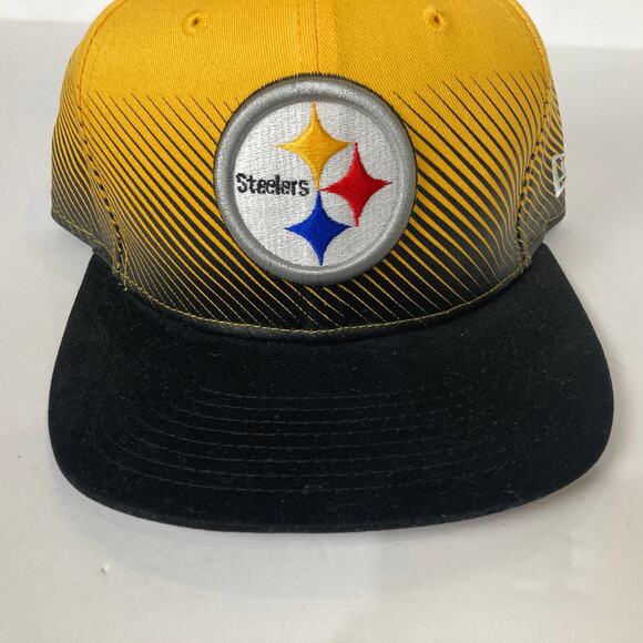Pittsburgh Steelers New Era Dashed Lines Snapback Hat 9fifty Cap Yellow Black - Picture 3 of 10